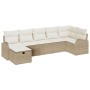 Conjunto de Sofá de Jardín de 7 Piezas Con Cojines Beige de Ratán Sintético de , Sofás de exterior - Ref: Foro24-3359100, Pre...
