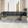Conjunto de sofá de jardín de 7 piezas con cojines grises de ratán de , Sofás de exterior - Ref: Foro24-3359101, Precio: 493,...