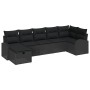 Juego de Sofá de Jardín de 7 Piezas con Cojines Negro Ratán Poliéster de , Sofás de exterior - Ref: Foro24-3359102, Precio: 4...