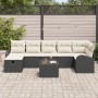Juego de sofá de jardín de 8 piezas con cojines negros de , Sofás de exterior - Ref: Foro24-3359106, Precio: 464,40 €, Descue...