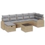 Conjunto de sofá de jardín de 8 piezas con cojines beige de ratán sintético de , Sofás de exterior - Ref: Foro24-3359109, Pre...