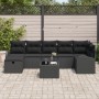 Juego de sofá de jardín de 8 piezas con cojines Ratán negro sintético de , Sofás de exterior - Ref: Foro24-3359112, Precio: 5...