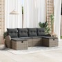 Juego de Sofás de Jardín de 6 Piezas con Cojines en Ratán Gris de , Sofás de exterior - Ref: Foro24-3359118, Precio: 364,78 €...