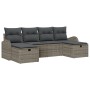Juego de Sofás de Jardín de 6 Piezas con Cojines en Ratán Gris de , Sofás de exterior - Ref: Foro24-3359118, Precio: 364,78 €...