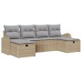 Conjunto de Sofá de Jardín de 6 Piezas con Cojines Beige Poliratán de , Sofás de exterior - Ref: Foro24-3359119, Precio: 373,...