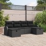 Juego de Sofá de Jardín de 6 Piezas con Cojines Negro Poliratán de , Sofás de exterior - Ref: Foro24-3359122, Precio: 375,87 ...