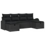 Juego de Sofá de Jardín de 6 Piezas con Cojines Negro Poliratán de , Sofás de exterior - Ref: Foro24-3359122, Precio: 375,87 ...