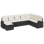 Conjunto de Sofá de Jardín de 8 Piezas con Cojines Ratán Poliéster Negro de , Sofás de exterior - Ref: Foro24-3359126, Precio...