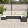 Conjunto de Sofá de Jardín de 8 Piezas con Cojines Ratán Poliéster Negro de , Sofás de exterior - Ref: Foro24-3359126, Precio...