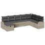 Set de Sofá de Jardín de 8 Piezas con Cojines Ratán Poliéster Gris Claro de , Sofás de exterior - Ref: Foro24-3359131, Precio...