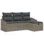 Juego de sofá de jardín de 4 piezas con cojines gris ratán sintético de , Sofás de exterior - Ref: Foro24-3359248, Precio: 25...