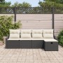 Conjunto de Sofá de 5 Piezas con Cojines Negro Poliratán de , Sofás de exterior - Ref: Foro24-3359256, Precio: 311,62 €, Desc...