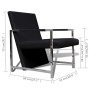 Sillones 2 unidades estructura cromada cuero sintético negro en Sillones | Comprar online en Foru.es