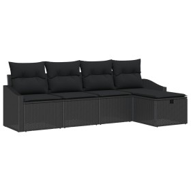 Conjunto de Sofás de Jardín de 5 Piezas con Cojines Negro de Poliratán de , Sofás de exterior - Ref: Foro24-3359262, Precio: ...