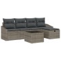 Juego de Sofás de Jardín de 6 Piezas con Cojines Gris Poliratán de , Sofás de exterior - Ref: Foro24-3359268, Precio: 355,28 ...