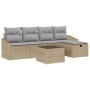 Juego de Sofá de Jardín de 6 Piezas con Cojines Beige Ratán PE de , Sofás de exterior - Ref: Foro24-3359269, Precio: 374,53 €...