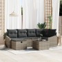 Conjunto de Sofá de Jardín de 7 Piezas con Cojines Gris Rattan de Polietileno de , Sofás de exterior - Ref: Foro24-3359288, P...