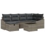 Conjunto de Sofá de Jardín de 7 Piezas con Cojines Gris Rattan de Polietileno de , Sofás de exterior - Ref: Foro24-3359288, P...