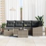 Conjunto de Sofá de Jardín de 7 Piezas con Cojines Gris Rattan de Polietileno de , Sofás de exterior - Ref: Foro24-3359288, P...