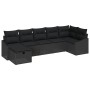 Conjunto de Sofá de Jardín de 7 Piezas con Cojines Negro Poliratán de , Sofás de exterior - Ref: Foro24-3359302, Precio: 460,...
