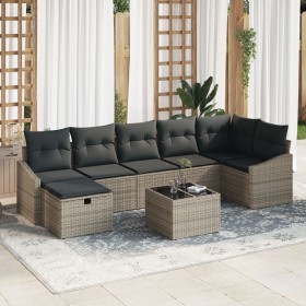 Conjunto de sofá de jardín de 8 piezas con cojines Gris Poliratán de , Sofás de exterior - Ref: Foro24-3359308, Precio: 482,7...