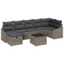Conjunto de sofá de jardín de 8 piezas con cojines Gris Poliratán de , Sofás de exterior - Ref: Foro24-3359308, Precio: 482,7...