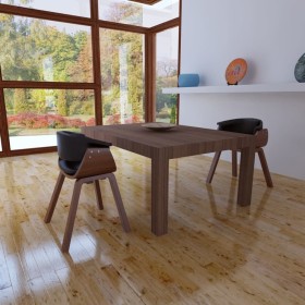 Sillas de comedor 2 unidades madera curvada y cuero sintético en Sillas de comedor | Comprar online en Foru.es