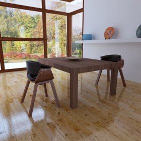Sillas de comedor 2 unidades madera curvada y cuero sintético en Sillas de comedor | Comprar online en Foru.es