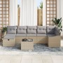 Conjunto de Sofá de Jardín de 8 Piezas con Cojines Beige de Ratán Sintético de , Sofás de exterior - Ref: Foro24-3359309, Pre...