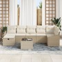 Conjunto de Sofá de Jardín de 8 Piezas con Cojines Beige Ratán de Polietileno de , Sofás de exterior - Ref: Foro24-3359310, P...