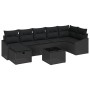 Conjunto de Sofá de Jardín de 8 Piezas con Cojines Negro Ratán Polipropileno de , Sofás de exterior - Ref: Foro24-3359312, Pr...