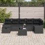 Conjunto de Sofá de Jardín de 8 Piezas con Cojines Negro Ratán Polipropileno de , Sofás de exterior - Ref: Foro24-3359312, Pr...
