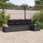 Juego de Sofá de Jardín de 5 Piezas con Cojines Negro Poliratán de , Sofás de exterior - Ref: Foro24-3359362, Precio: 342,25 ...