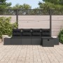 Juego de Sofá de Jardín de 5 Piezas con Cojines Negro Poliratán de , Sofás de exterior - Ref: Foro24-3359362, Precio: 342,25 ...