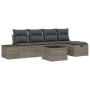 Conjunto de Sofá de 6 Piezas con Cojines Gris Poliratán de , Sofás de exterior - Ref: Foro24-3359368, Precio: 380,07 €, Descu...