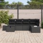 Juego de sofá de jardín de 6 piezas con cojines negro poliratán de , Sofás de exterior - Ref: Foro24-3359382, Precio: 423,40 ...