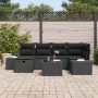 Conjunto de Sofá de Jardín de 7 Piezas con Cojines Negro Ratán Poli de , Sofás de exterior - Ref: Foro24-3359392, Precio: 472...