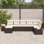 Set de Sofás de Jardín de 7 Piezas con Cojines Marrón Poliratán | Foro24.es | Tu tienda online para hogar, jardín y más Foro24.es
