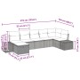 Juego de Sofá de Jardín de 7 Piezas con Cojines Gris Ratán Sintético de , Sofás de exterior - Ref: Foro24-3359398, Precio: 46...
