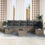 Conjunto de Sofá de 8 piezas para Jardín con Cojines Gris Poliratán de , Sofás de exterior - Ref: Foro24-3359408, Precio: 510...