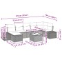 Conjunto de Sofá de 8 piezas para Jardín con Cojines Gris Poliratán de , Sofás de exterior - Ref: Foro24-3359408, Precio: 510...