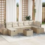 Conjunto de Sofás de Jardín de 8 Piezas con Cojines Beige de Poliratán de , Sofás de exterior - Ref: Foro24-3359410, Precio: ...