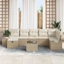 Conjunto de Sofás de Jardín de 8 Piezas con Cojines Beige de Poliratán de , Sofás de exterior - Ref: Foro24-3359410, Precio: ...