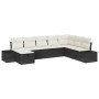 Set de Sofá de Jardín de 8 Piezas con Cojines Negro Ratán Sintético de , Sofás de exterior - Ref: Foro24-3359426, Precio: 483...