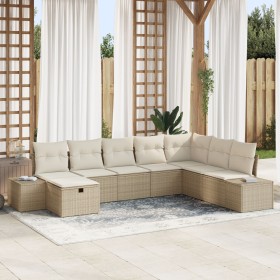 Conjunto de 8 Sofás de Jardín con Cojines Beige Poliratán de , Sofás de exterior - Ref: Foro24-3359430, Precio: 557,66 €, Des...