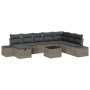 Juego de sofá de jardín de 9 piezas con cojines gris ratán sintético de , Sofás de exterior - Ref: Foro24-3359438, Precio: 57...