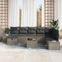 Juego de sofá de jardín de 9 piezas con cojines gris ratán sintético de , Sofás de exterior - Ref: Foro24-3359438, Precio: 57...