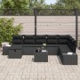 Juego de Sofá de Jardín de 9 Piezas con Cojines Negro Poliratán de , Sofás de exterior - Ref: Foro24-3359442, Precio: 592,75 ...
