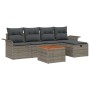 Juego de Sofás de Jardín de 6 Piezas con Cojines Gris Ratán Poliéster de , Sofás de exterior - Ref: Foro24-3359447, Precio: 3...