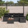Conjunto de Sofá de Jardín de 6 Piezas con Cojines Negros de Poliratán de , Sofás de exterior - Ref: Foro24-3359450, Precio: ...